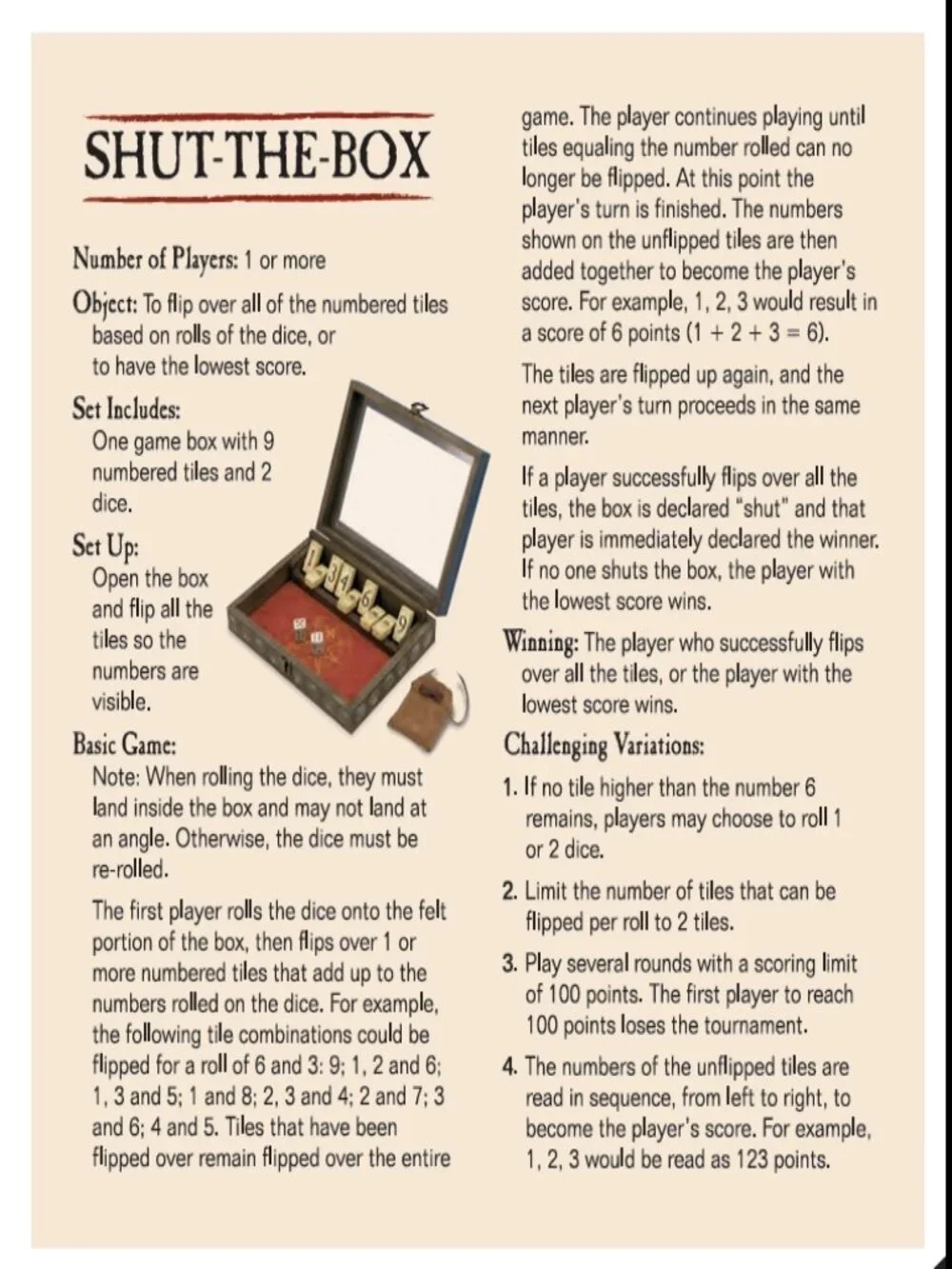 Classic Melissa & Doug Shut the Box Game